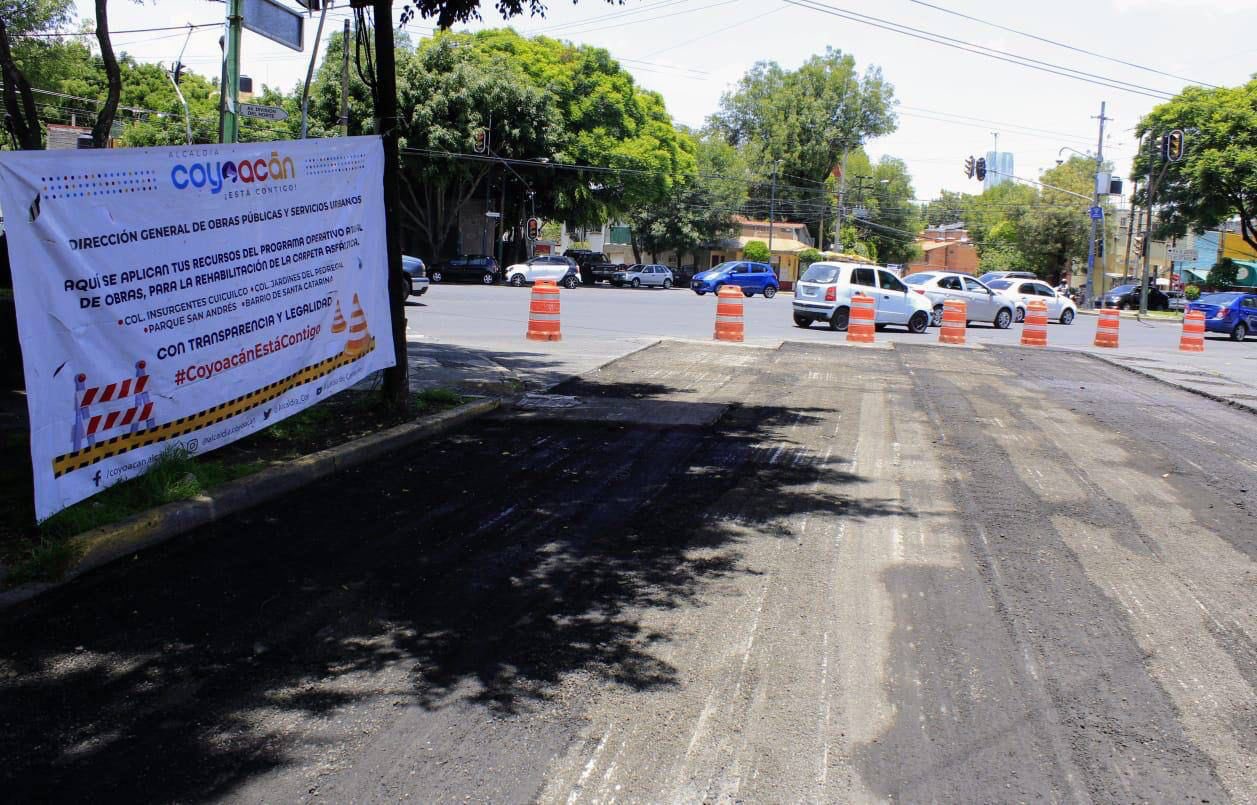 Dan mantenimiento a calles de Coyoacán