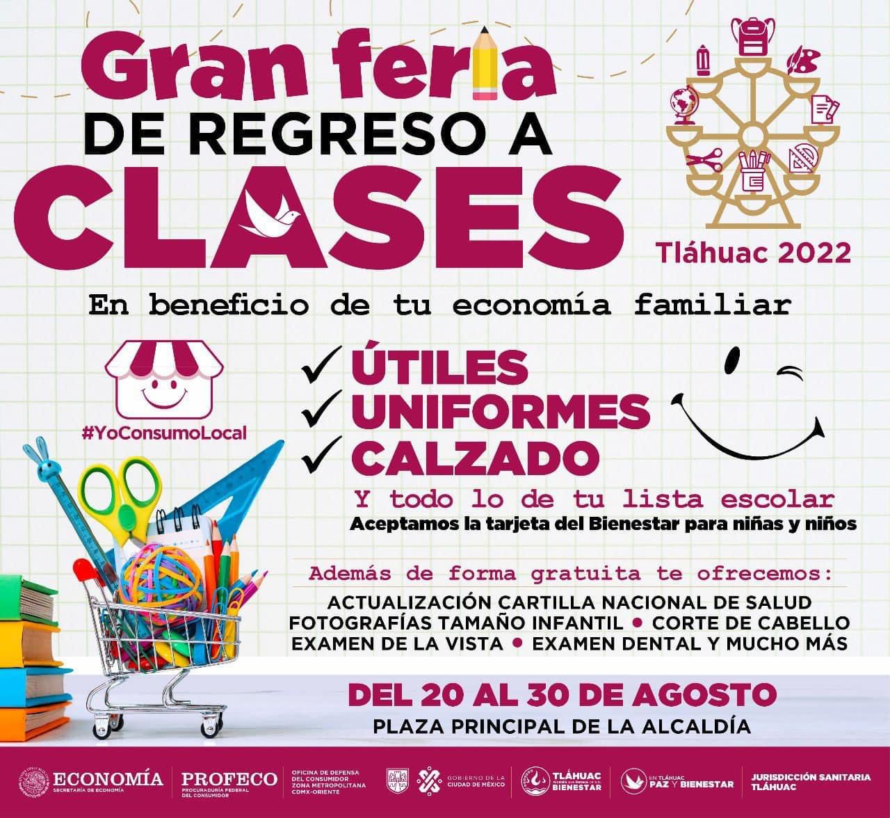 Tláhuac alista la ‘Gran Feria de Regreso a Clases 2022’