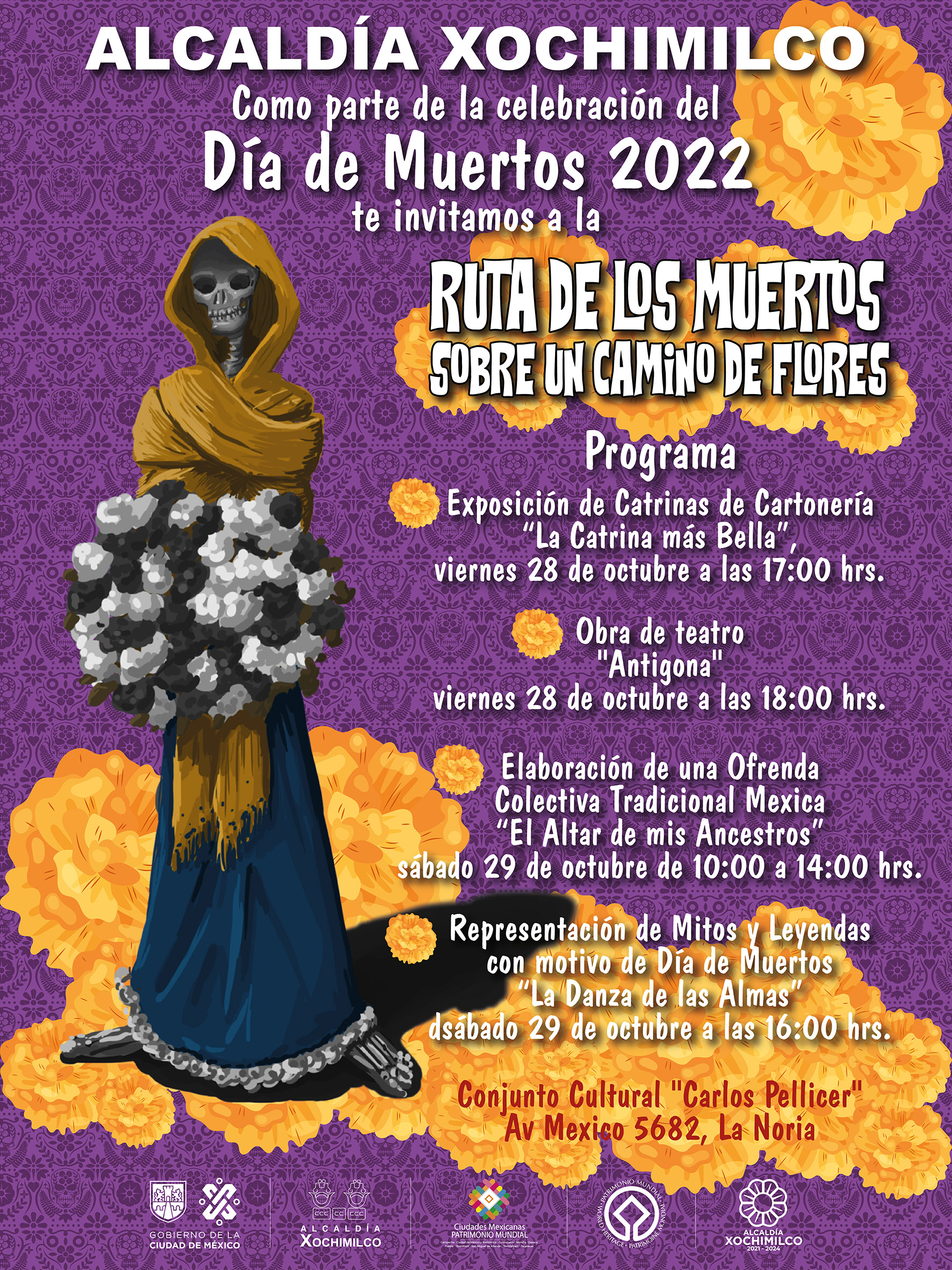 Inicia este viernes en Xochimilco la “Ruta de los Muertos sobre un camino de flores”