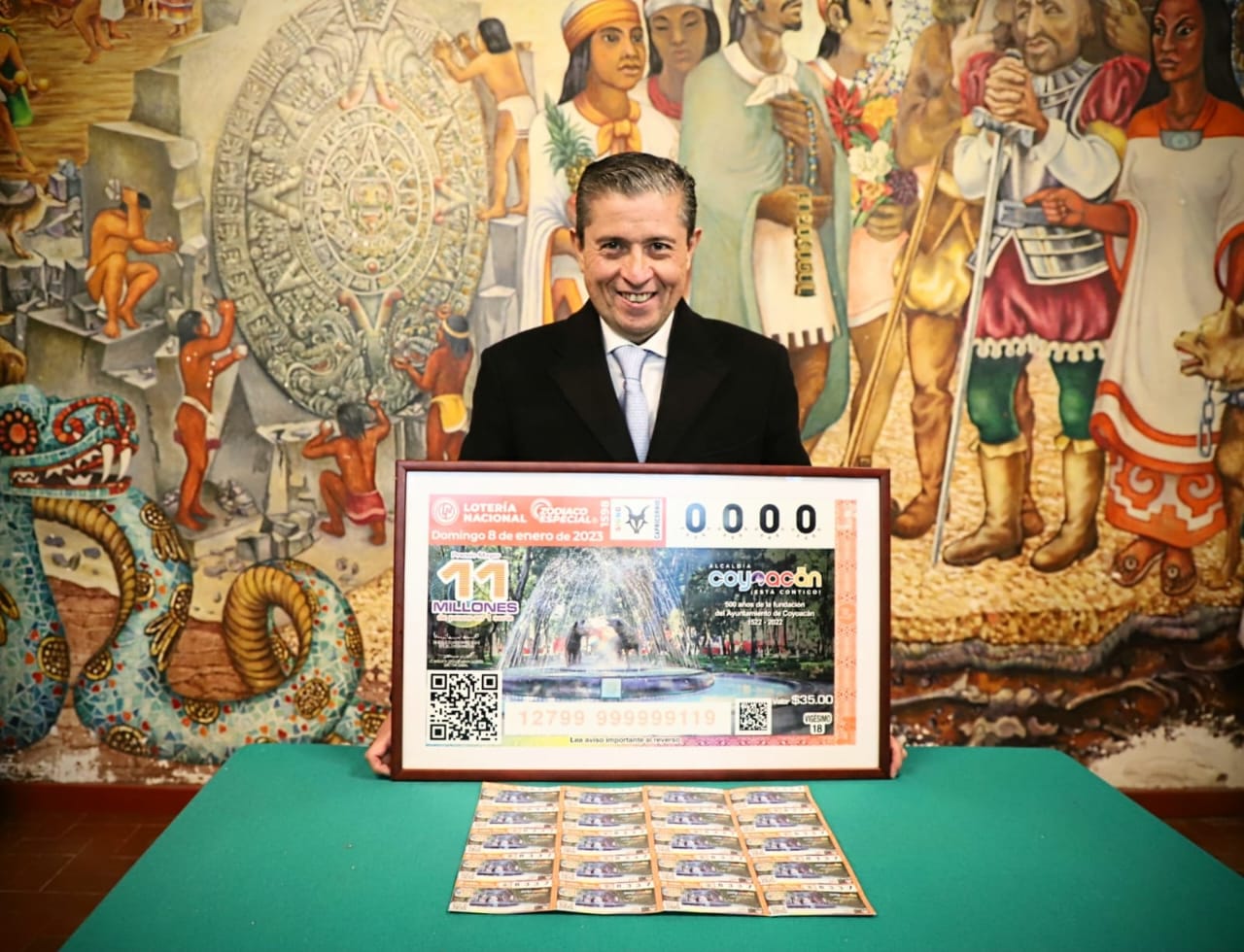 Conmemoran 500 años de Coyoacán con billete de lotería