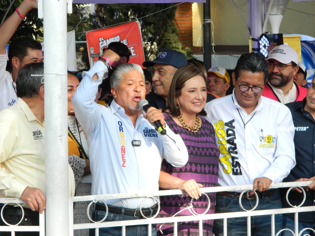 Daniel Ordoñez es apoyado por Xóchitl Gálvez y Santiago Taboada, en Iztacalco