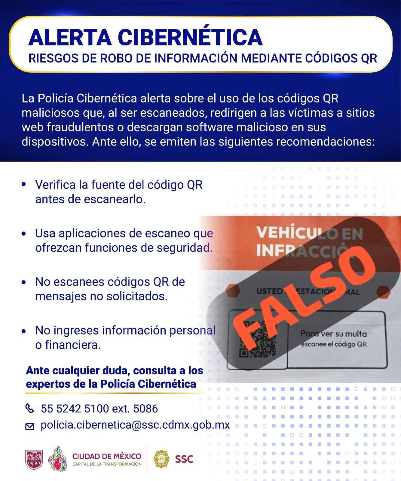 ​¡No caigas en el ‘Quishing’! La Policía Cibernética de la CDMX alerta sobre estafas con códigos QR​